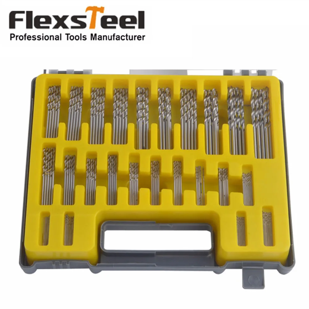 Flexsteel 150 шт./кор. 0,4 мм-3,2 мм HSS мини сверло набор наконечников микро-прецизионное сверло набор с чехлом для переноски сверление для металла
