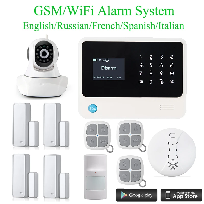 Wi-Fi GSM APP IP Камера монитор умный дом дистанционного Управление окна вторгаться ПИР