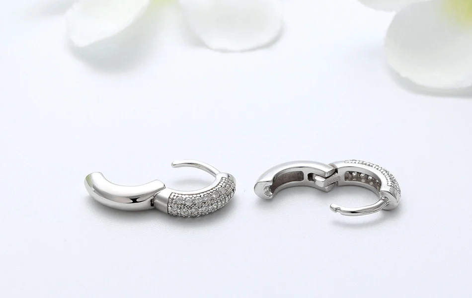 ORSA JEWELS Настоящее 925 пробы серебряные женские серьги маленький круг 10 мм Серебряный цвет трендовые женские свадебные ювелирные изделия SE102