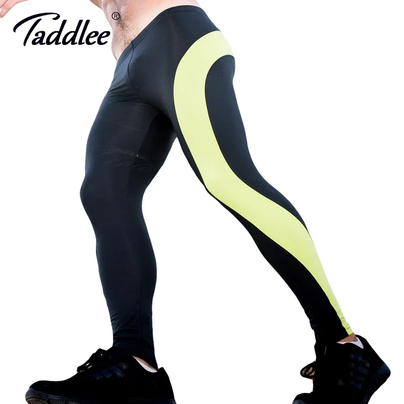 Taddlee брендовые сексуальные леггинсы мужские с низкой посадкой нейлоновые
