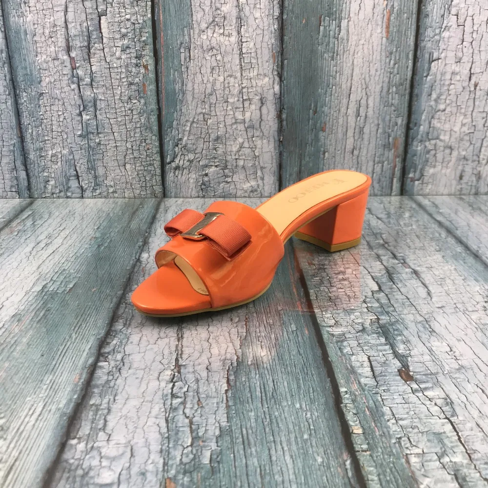 Kmeioo/; модная женская обувь; сандалии с бантом; туфли без задника на квадратном каблуке; повседневная женская обувь; 5,5 см; американские размеры 5-15