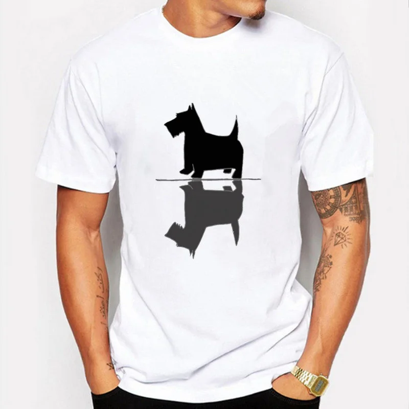 Фантастические вычурный шотландский терьер отражения футболка Для мужчин