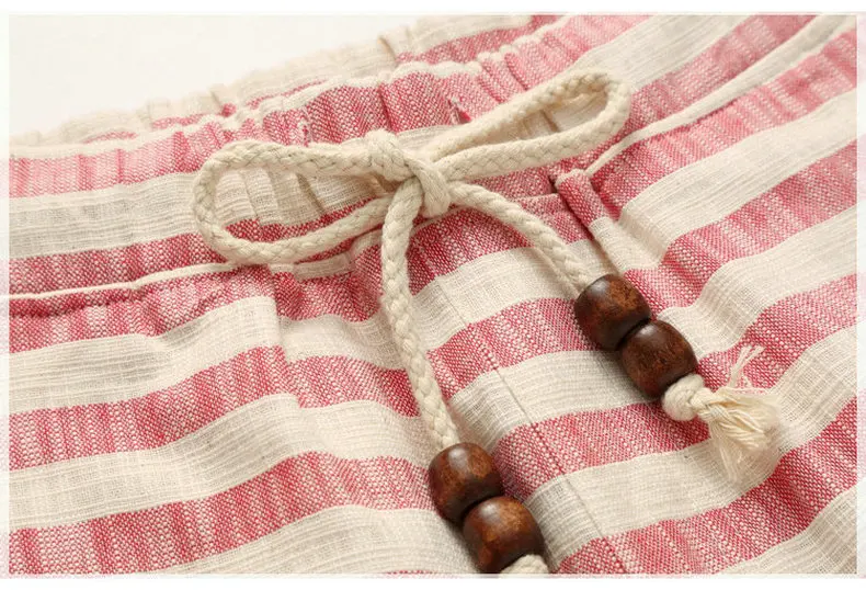 Summer New Cotton Linen Casual Shorts Men Grid Hot Mens Bermudas Shorts Comfortable Male Beach Shorts