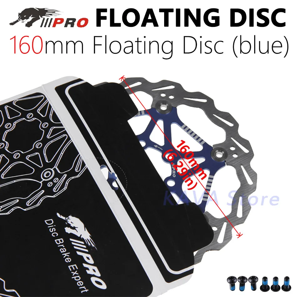 160mm blue IIIPRO велосипед дисковый тормоз роторы DH Сверхлегкий плавающий диск тормозные колодки 160 мм 180 мм 203 мм 6/7/8 дюймов для MTB велосипедные запчасти компонент - Цвет: 160mm blue