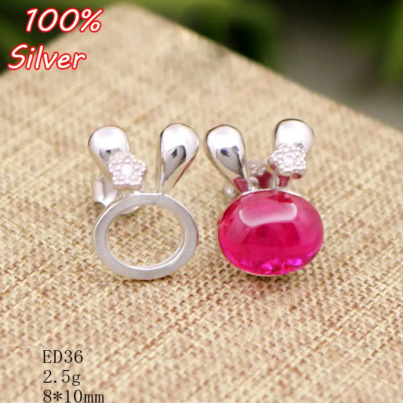 Пустые серьги Пусеты Из 100% стерлингового серебра 925 пробы подходят для 8*10 мм