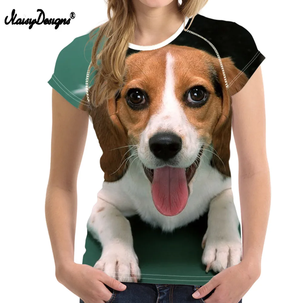 Женская футболка с принтом в стиле Харадзюку NOISYDESIGNS Beagle летняя k pop для женщин