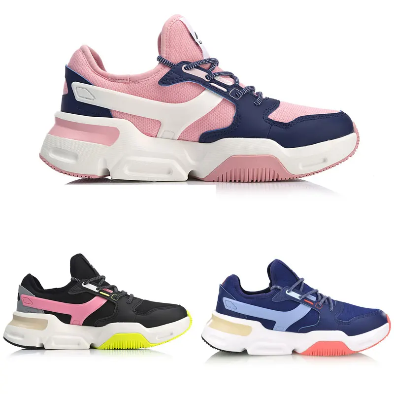 Женская Классическая обувь Li-Ning удобные кроссовки в стиле ретро с подкладкой