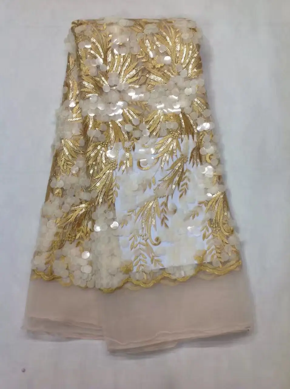 pink african tulle lace net fabric with squins for luxury dresses 5 yard/lot!jl-3-1 | Дом и сад