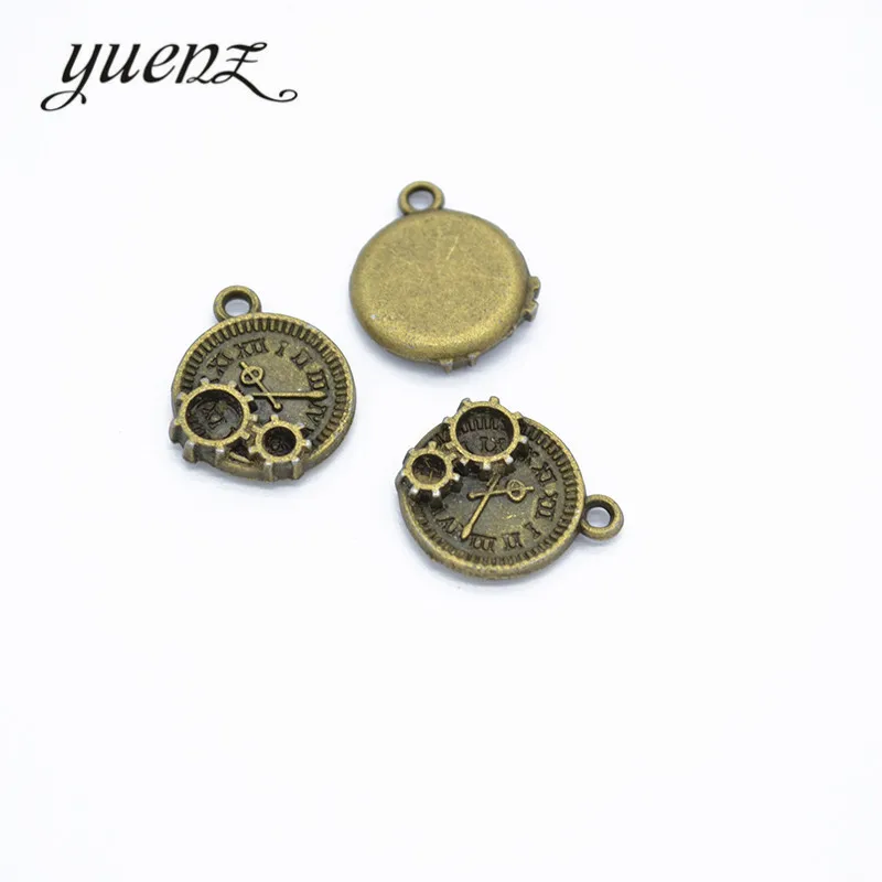 YuenZ 15 шт. Шестерни часы Подвески Металлические Антикварной подвеска Подвески изготовления поделок ручной работы 17*13 мм J298 - Окраска металла: Покрытие антикварной бронзой