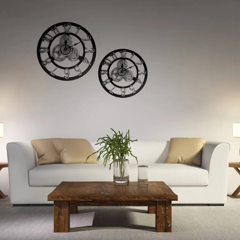 Ручная работа 3d Ретро деревенские настенные часы декоративные Роскошные