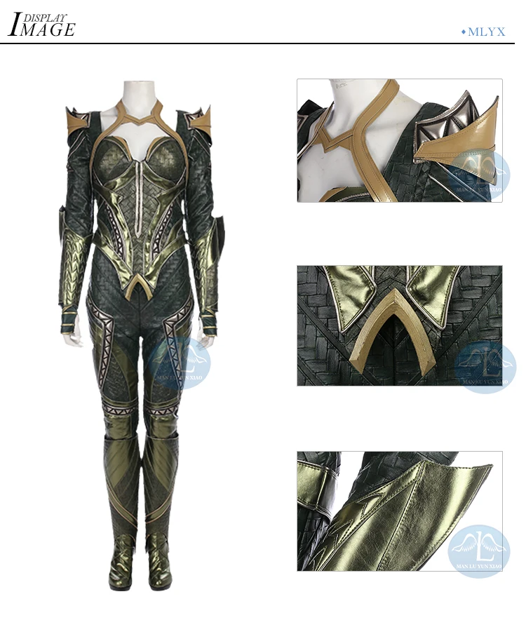 MANLUYUNXIAO Justice League Mera Косплей Костюм женский костюм на Хэллоуин зеленый костюм на заказ Высокое качество