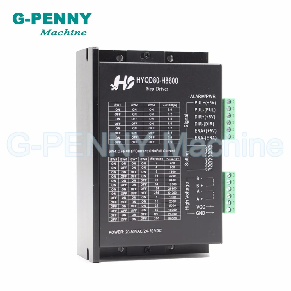 Nema 23 Nema34 чпу шаговый двигатель драйвер H8600 24-70VDC, 20-50VAC микростеп 256, 2,0-7.0A шаговый двигатель контроллер движения