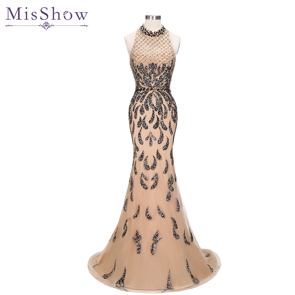 [По индивидуальному заказу Шампанское Русалка вечернее платье 2019 элегантные с