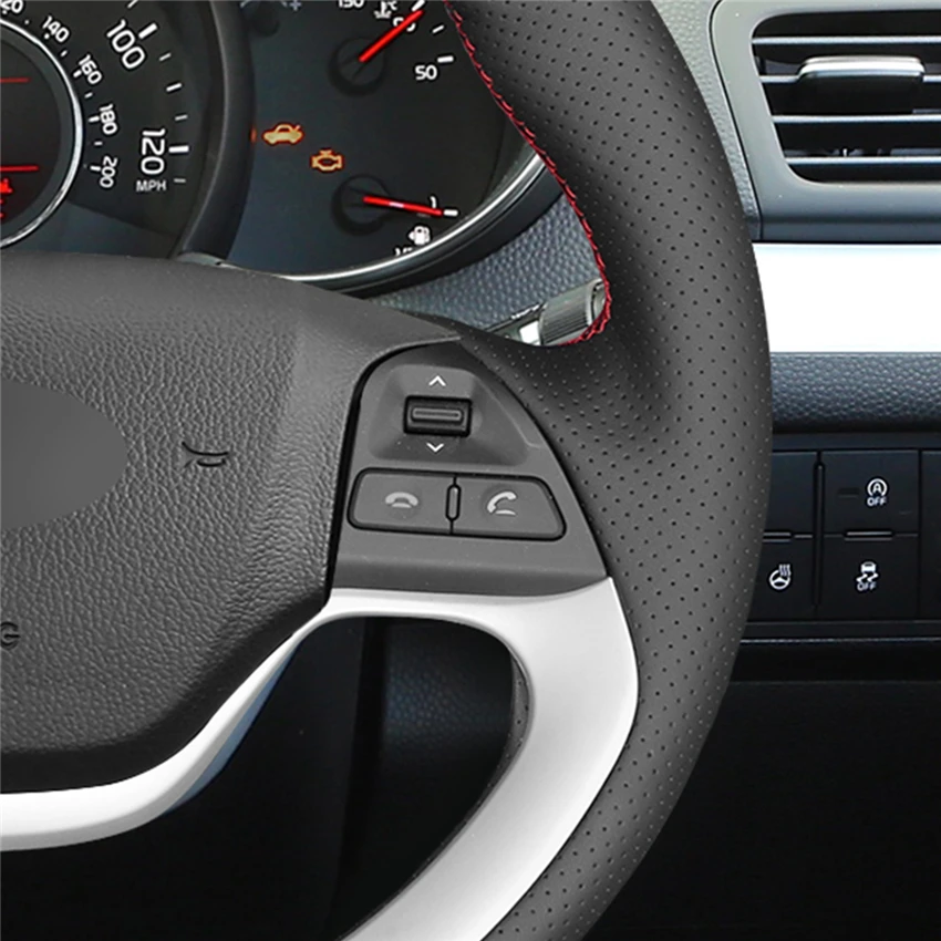 MEWANT черная искусственная кожа фотосессия для Kia Morning 2011 2016 Picanto 2012 2015|car steering wheel