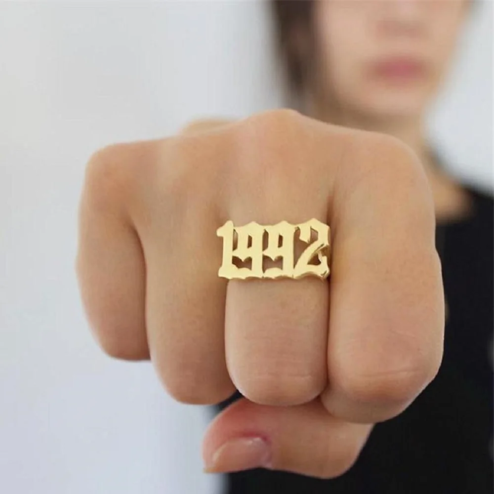 

Fashion Number Rings Custom Number Rings 1995 1996 1997 Jewelery Stainless Steel Ring Pendant Rings Anillo