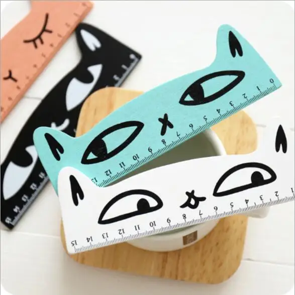 1 Piece Creative Kawaii Animal Cat Wood Ruler For Kids Students Maths Study Tools School Office Stationery | Канцтовары для офиса