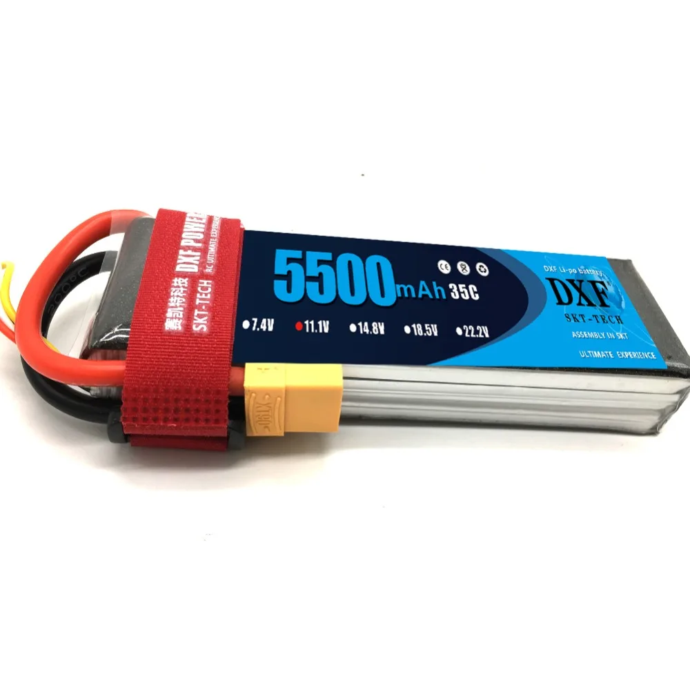 Аккумулятор DXF Lipo 11 в 5500 мАч 35C 3S MAX 60C T/XT60 LiPo для радиоуправляемого вертолета