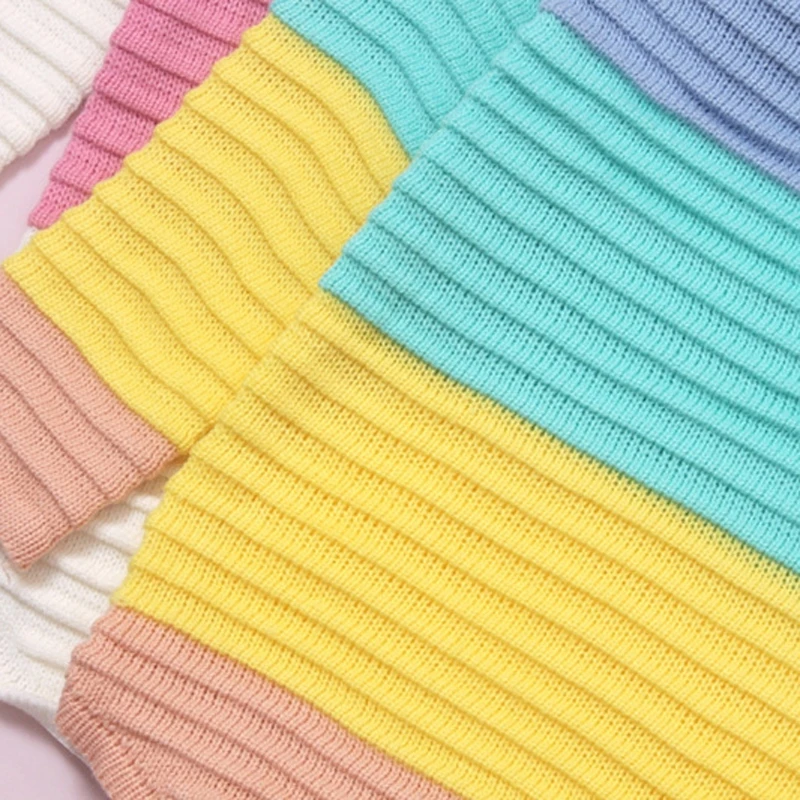 2017 Новый цветной свитер вязаный женский Свитер оверсайз в полоску для милых