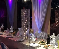 hot 100cm tall silver wedding candelabras flower stand crystal table centerpiece wedding decoration 10 pcs