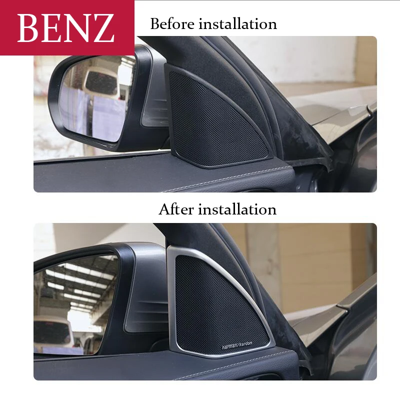 Интерьер автомобиля двери стерео Динамик рамка украшения Накладка для Mercedes Benz C