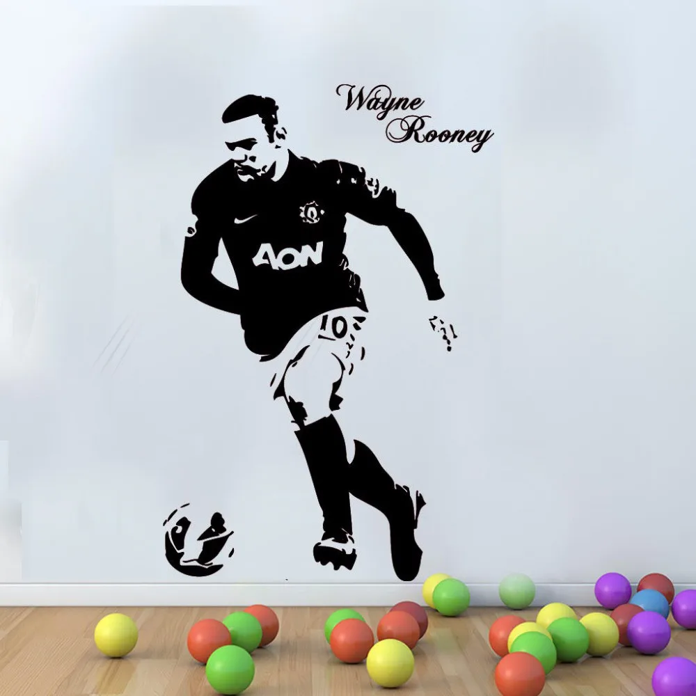Наклейка на стену с изображением футбола уэна Руни decal sticker football wall artpersonalised name