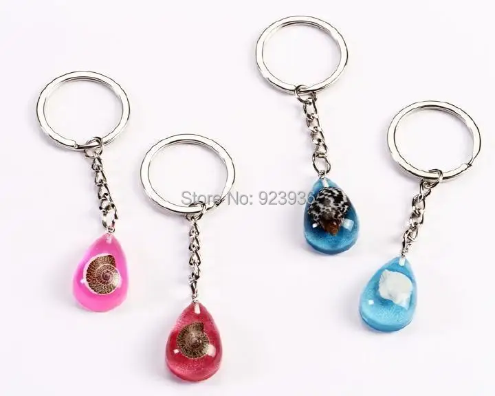 wholesale 16 PCS cool chic fashion conch snail mix charming color pink blue red keychain | Украшения и аксессуары