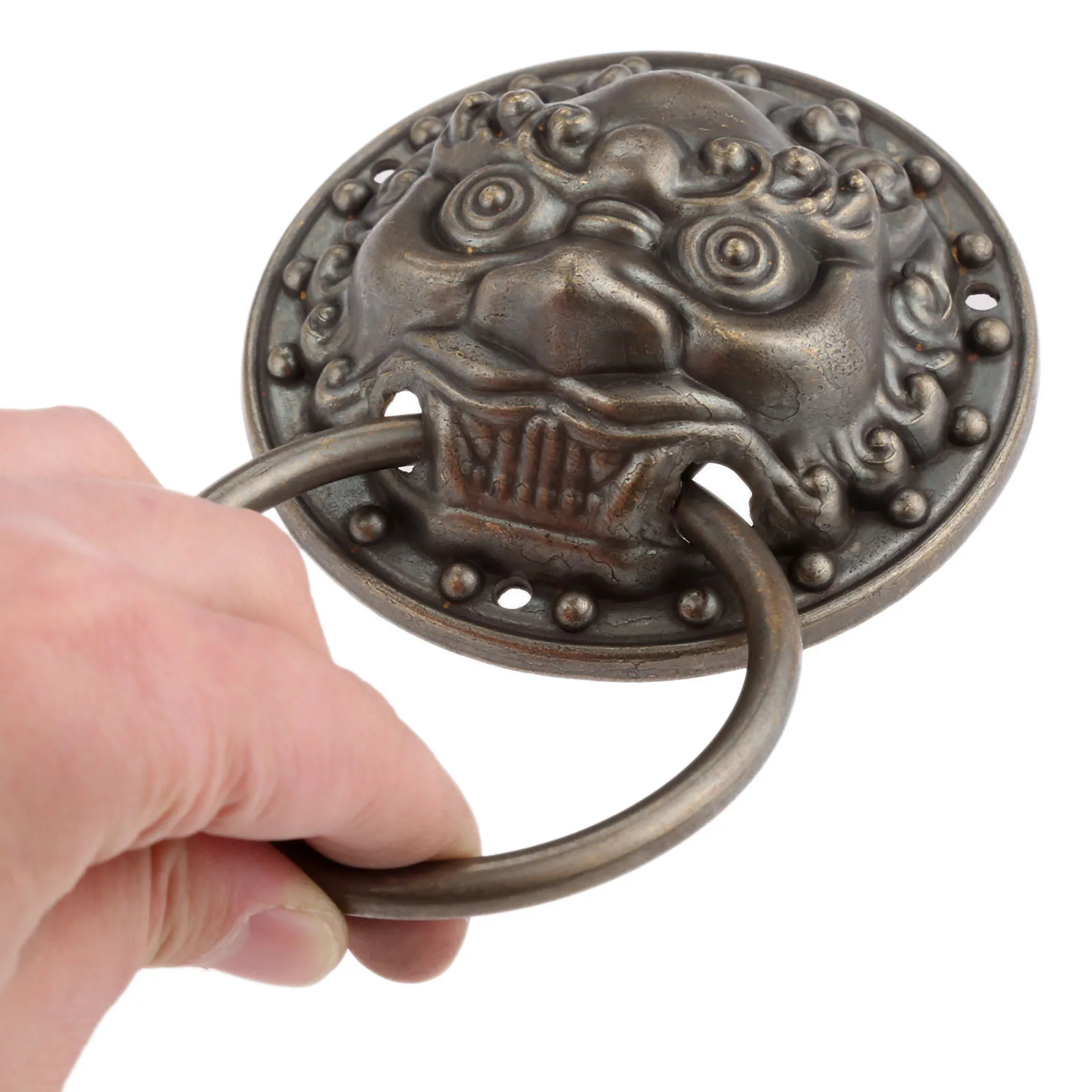 1 шт. ручка-молоток винтажная латунная ручка китайская голова льва Мебельная для