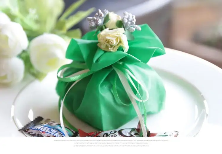 Подарочные сумки конфетного цвета в итальянском стиле мешочек из пряжи с