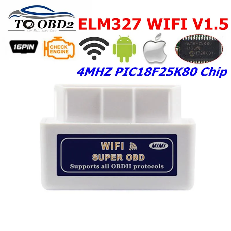 ELM327 WIFI V1.5 аппаратное обеспечение PCB PIC18F25K80 чип OBD2 работает Android/iOS ELM 327 HW 1 5 12 В