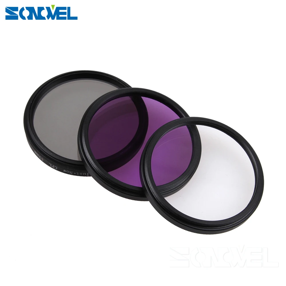 Набор фильтров UV CPL FLD 49 52 55 58 62 67 72 77 мм + Цветочная бленда крышка передней крышки