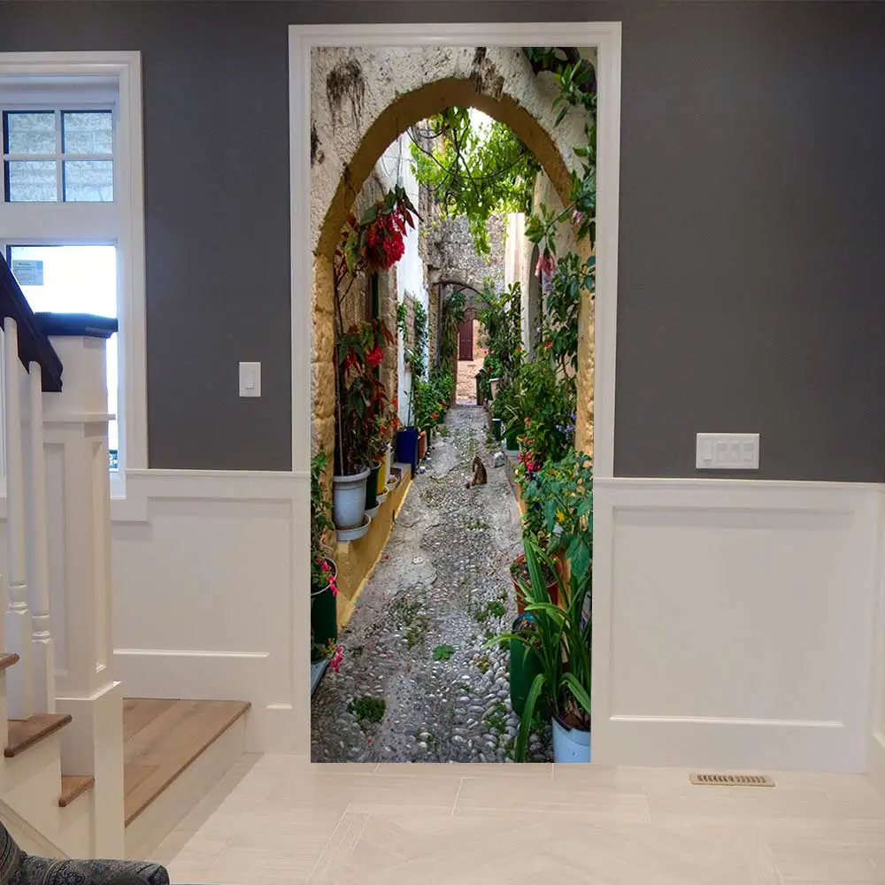 3D каменная Арка полосы двери Стикеры DIY наклейки для домашнего декора самоклеющиеся обои дверь водоотталкивающие обои для спальни ремонт дверей