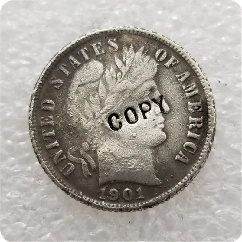 США 1901 S Парикмахерская Liberty Head Dime копия памятных монет Реплика медаль