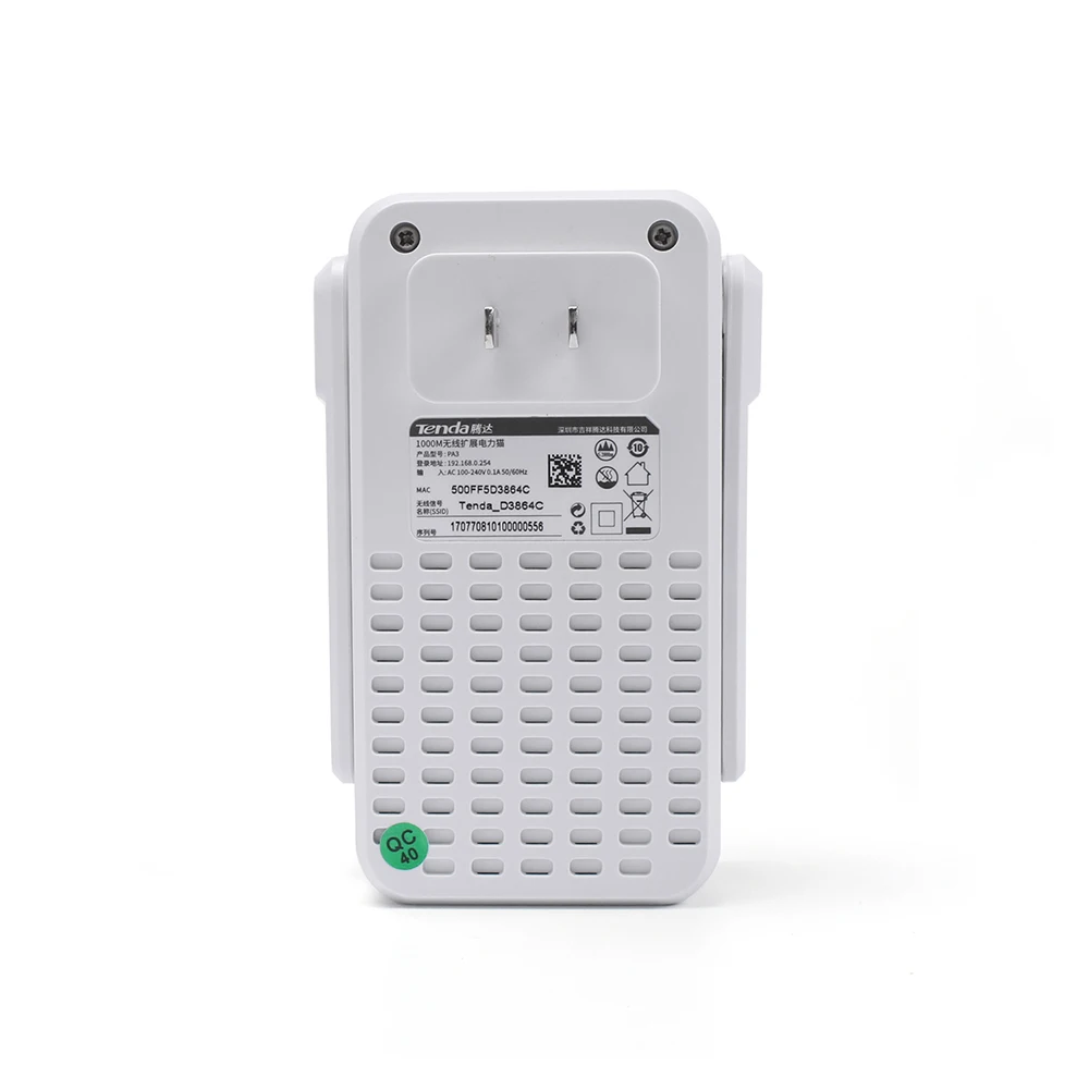 Tenda PA3 1000 Мбит/с PLC 100-240 в wifi Powerline беспроводной адаптер с Wi-Fi buttom
