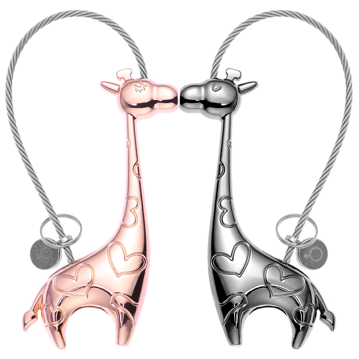 1 пара Брелоки для мужчин и женщин Жираф кольцо ключей пары соответствующие