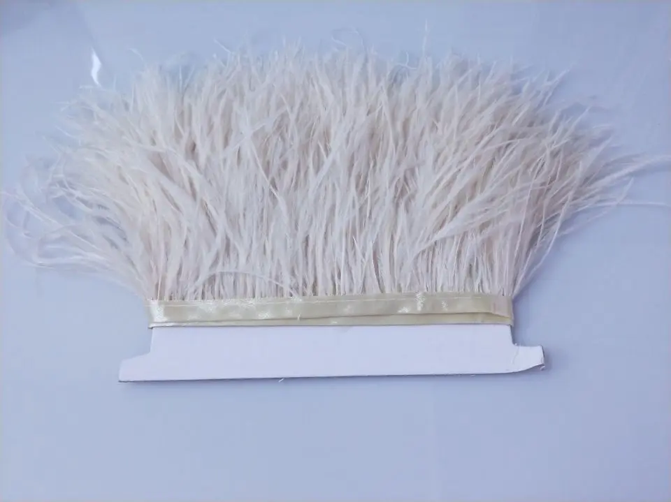 Флейта размером 10 15 см бежевая бахрома из страусиного пера|ostrich feather fringe|ostrich