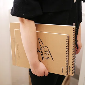 Пустая книга для набросков, Простая спираль kraft, записная книжка для рисования, школьные и офисные принадлежности для студентов, рисование ноутбука, 1 шт.