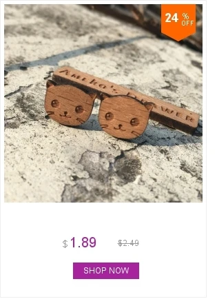 Серьги в виде животных с лазерной гравировкой в виде кота, деревянные серьги-гвоздики в виде милого котенка, серьги ручной работы, 1 пара