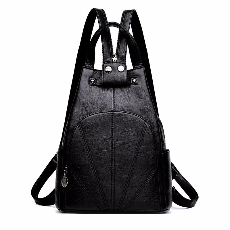 Женские противоугонные рюкзаки для девочек Mochilas Дамский Рюкзак Винтажный рюкзак большой емкости Рюкзаки Женские сумки через плечо - Цвет: black