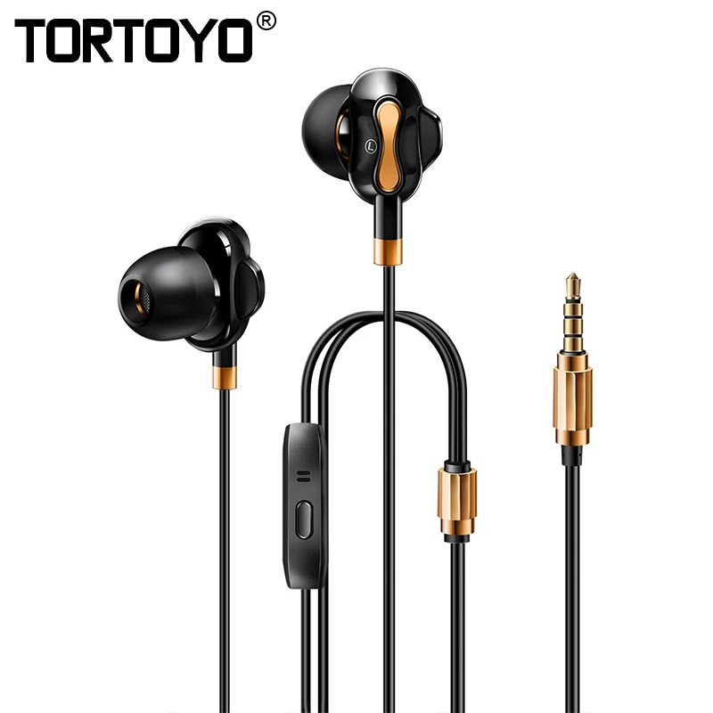 TORTOYO проводной металла стерео бас 3D Hi Fi Surround Спорт Музыка Запуск наушники с