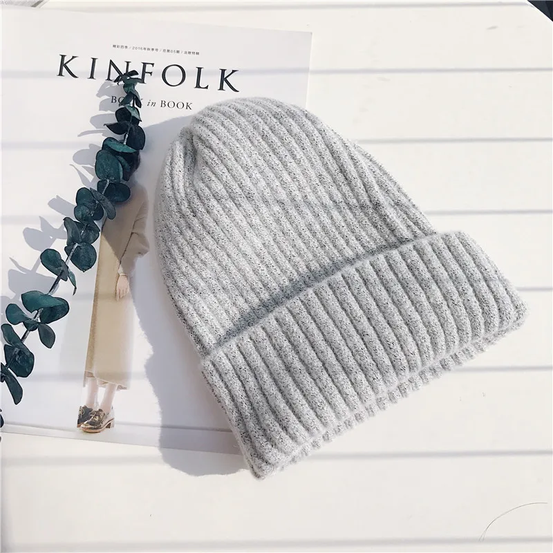 2018 Wo мужские теплые зимние шапки и вязаные Skullies Beanies одноцветные для мужчин