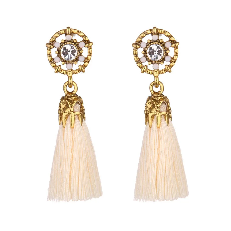 Элегантные серьги ручной работы в богемном стиле Хрустальный драгоценный камень