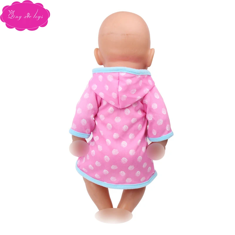 43 cm baby dolls clothes newborn pajamas purple robe pink bath towel Baby toys fit American 18 inch Girls doll f550 | Игрушки и хобби