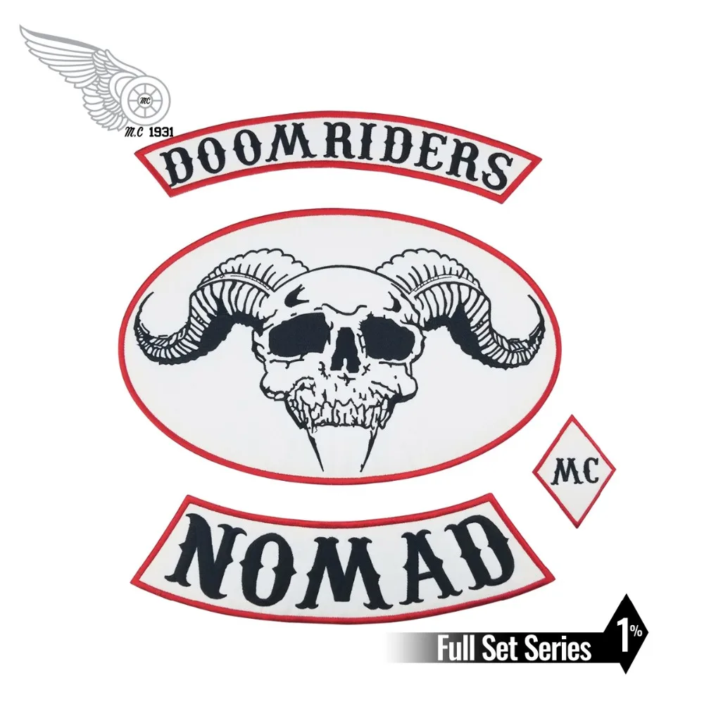 Байкерская нашивка OUTLAW DOOMRIDERS 4 шт./компл. MC цвета 1% er винтажный оригинальный