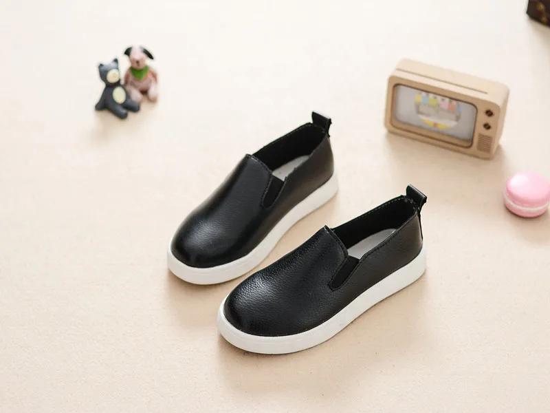 Кроссовки детские из ПУ кожи модная дышащая Спортивная повседневная обувь для