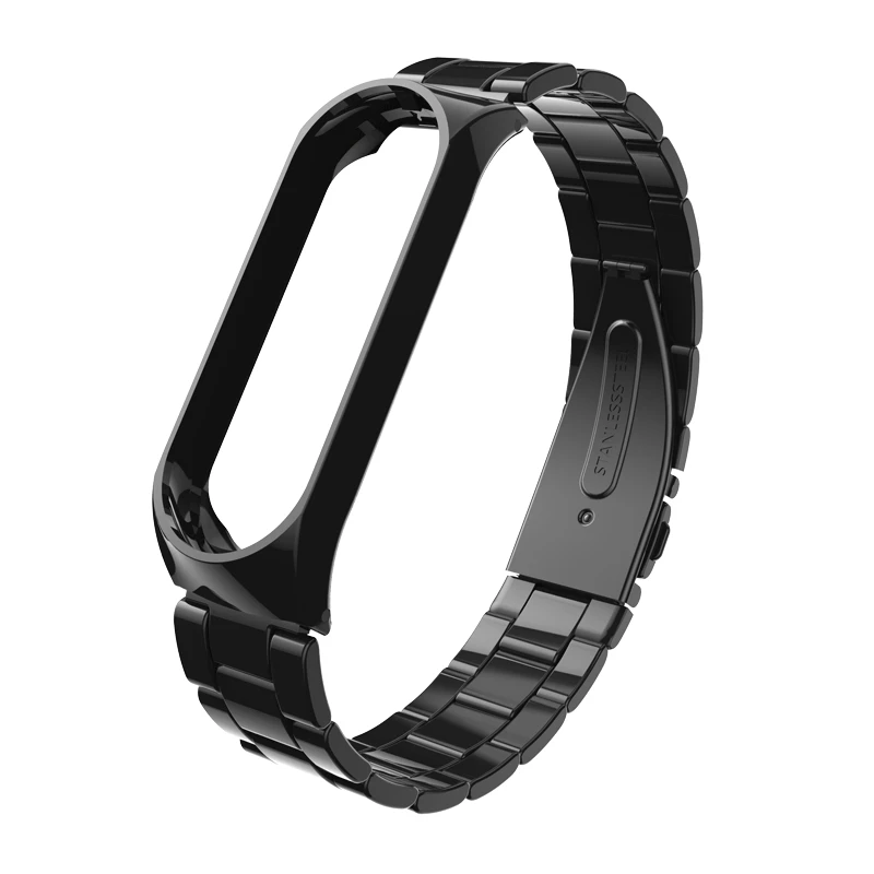Браслет mi Band 3, ремешок на запястье mi Band 3, умный ремешок mi Band 3, браслет из черного металла для Xiaomi mi, ремешок 3 - Цвет: Black