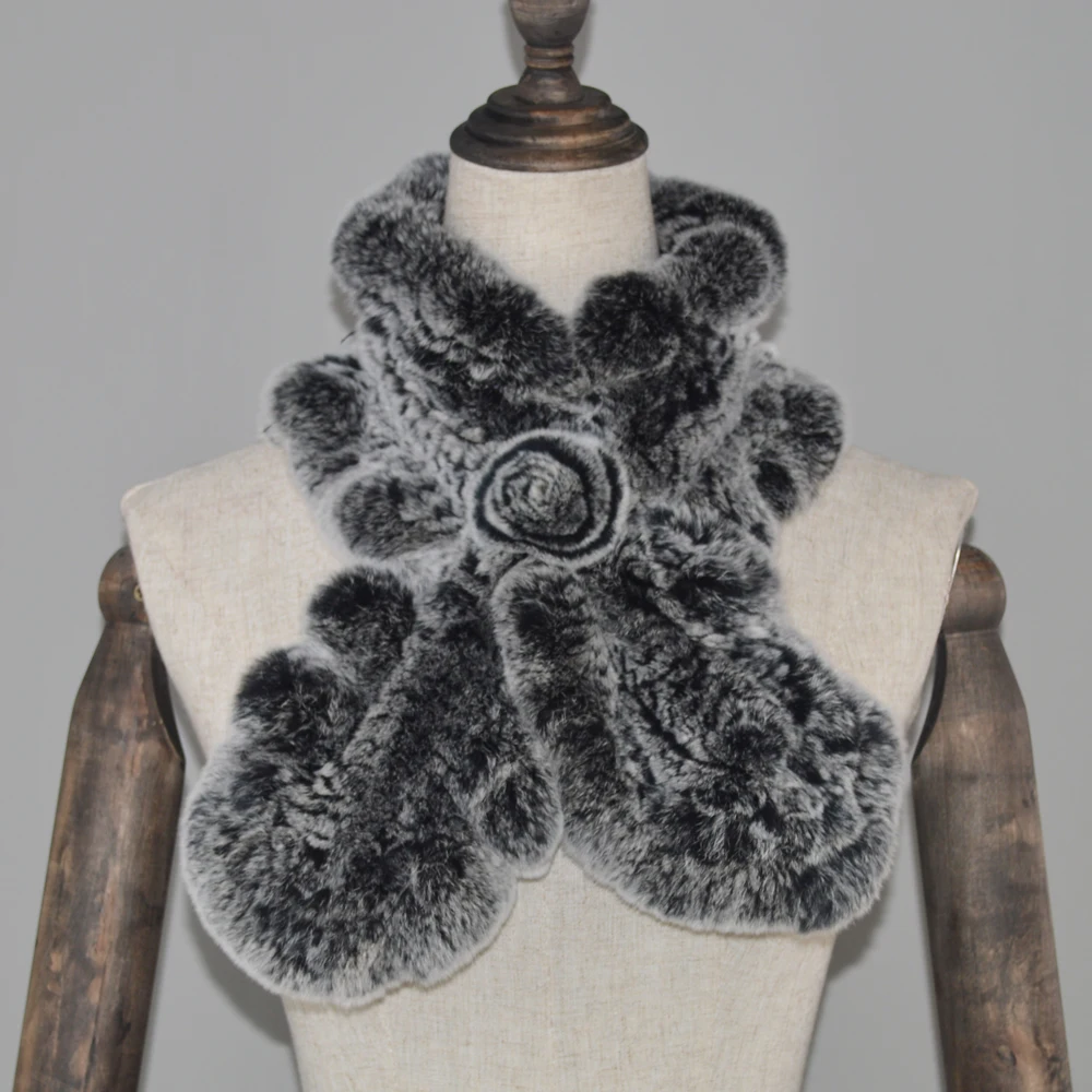 Новинка шарфы-кольца из натурального меха кролика рекс женский зимний шарф