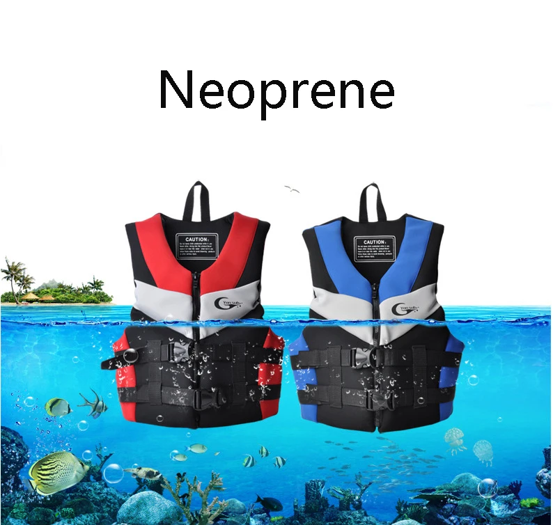 Спасательный жилет неопрен Lifevest пляжный Дрифтинг серфинг Рыбалка рафтинг дети и взрослые плавающий спасательный жилет синий красный цвет