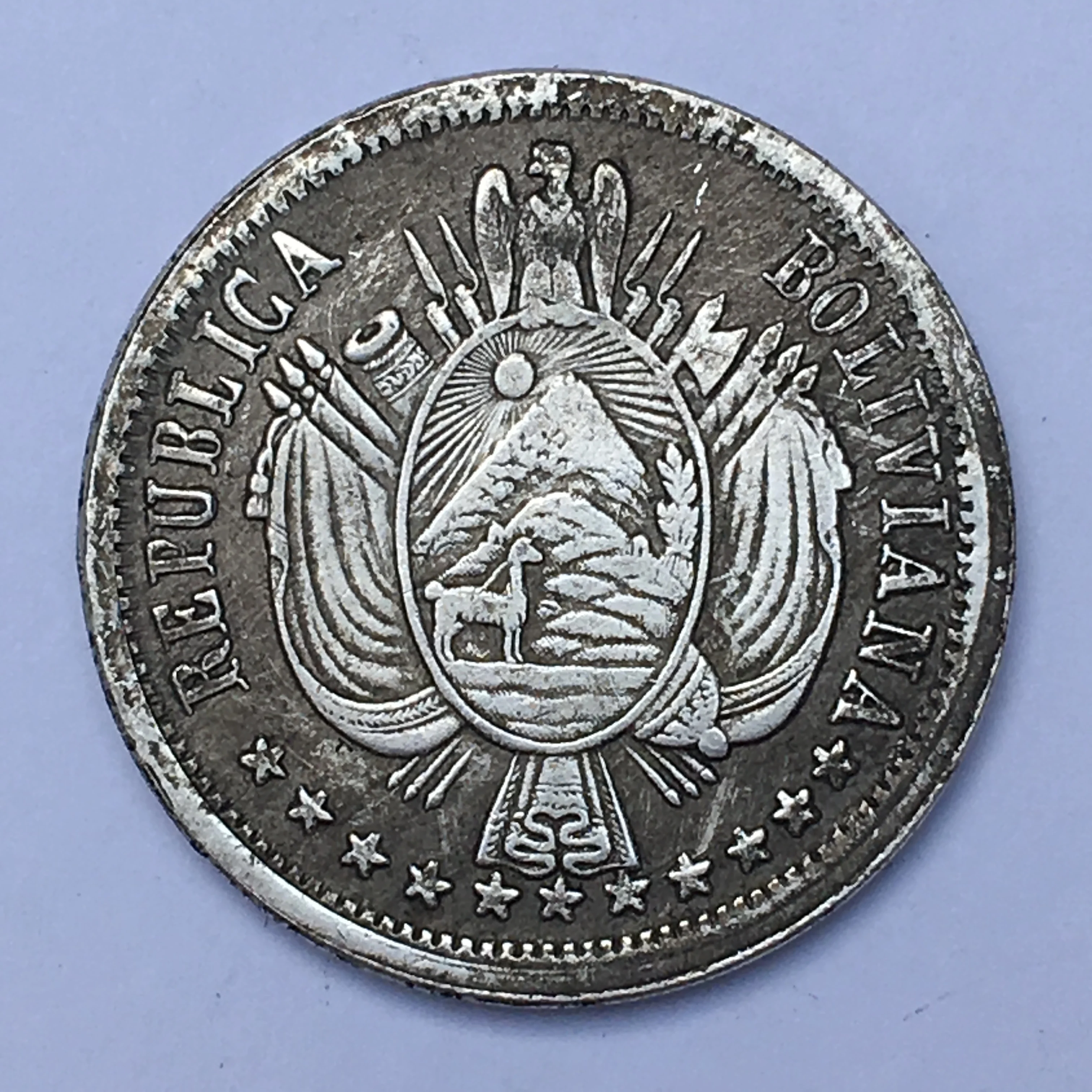 Boliviana republica la union es fuerza 1867 копии монет подставки для домашнего декора | Дом и сад