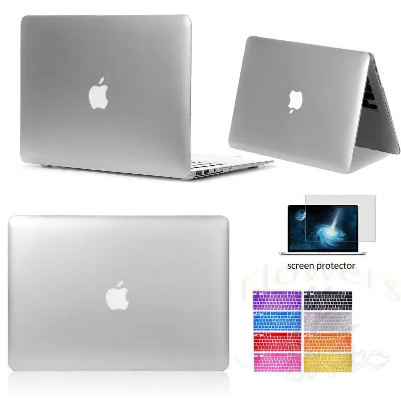 Matte Case For Apple Macbook Air Pro Retina 11 12 13 15 Laptop Bag sleeve notbook Hard mac+Keyboard Cover+Film without Logo | Компьютеры и