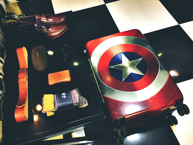 20 24 28 дюймов Капитан Америка багаж для мужчин и женщин Marvel чемоданы на